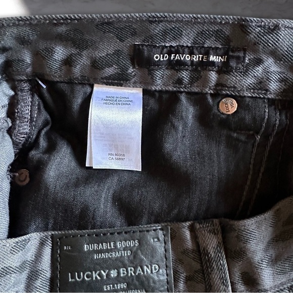 Lucky Brand Old Favorite Mini Skirt In Charcoal Leopard Print Size 10/30 - Picture 13 of 13